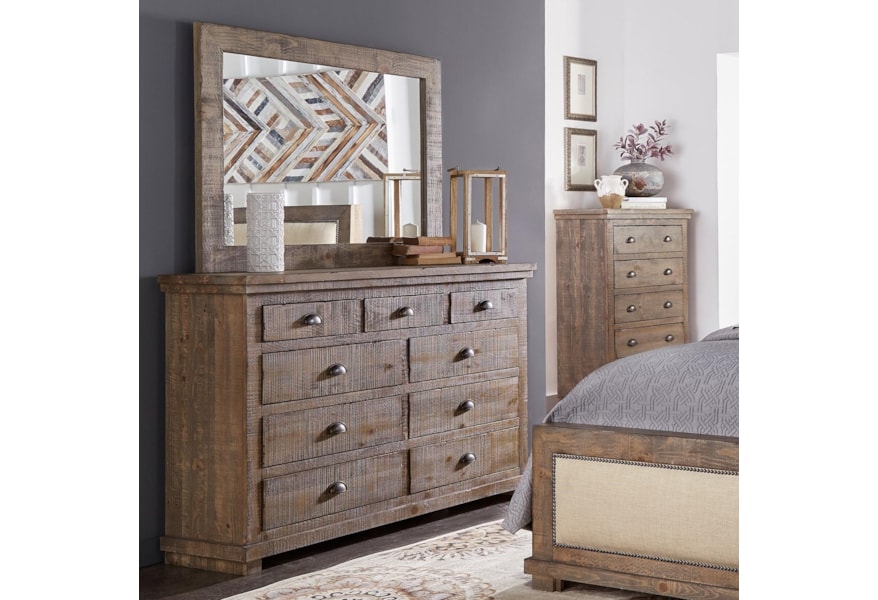 Progressive Furniture Willow Distressed Pine Drawer Dresser