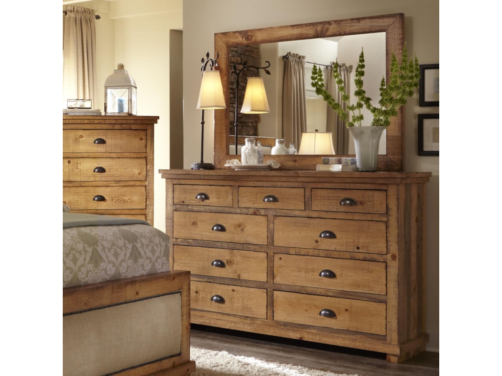 Progressive Furniture Willow Distressed Pine Drawer Dresser