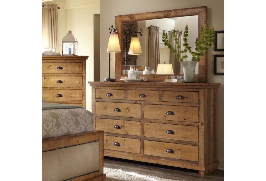 Progressive Furniture Willow Distressed Pine Drawer Dresser
