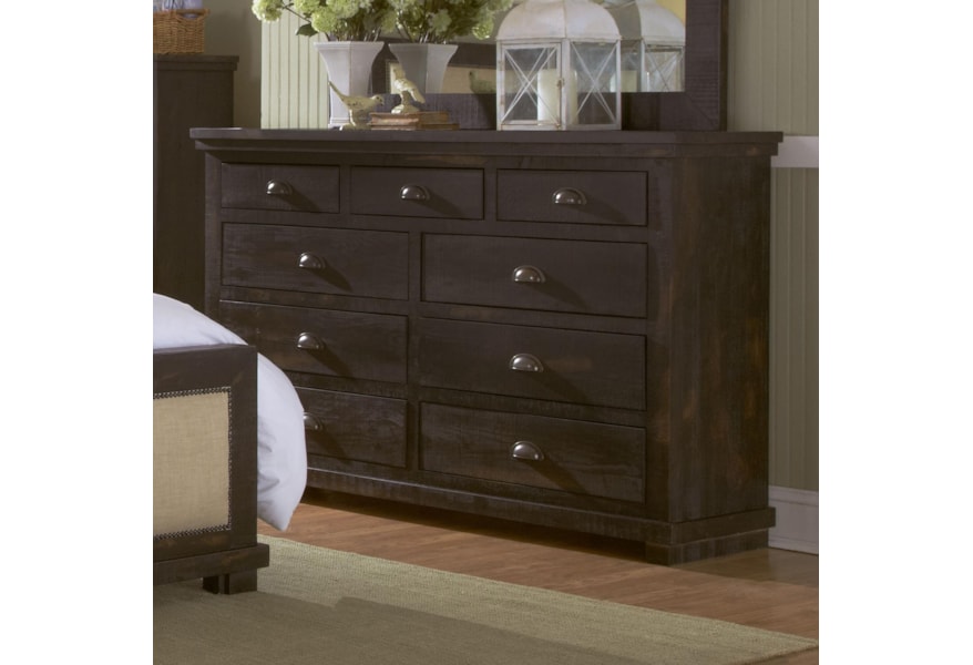 Progressive Furniture Willow Distressed Pine Drawer Dresser