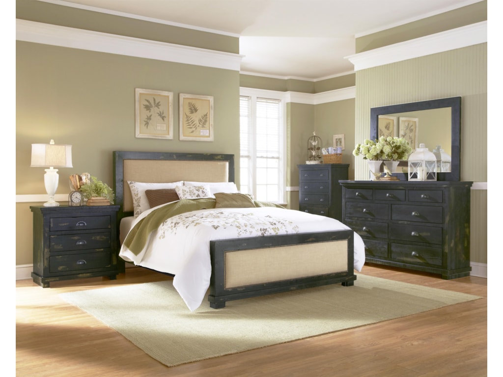 Progressive Furniture WillowKing Upholstered Bed