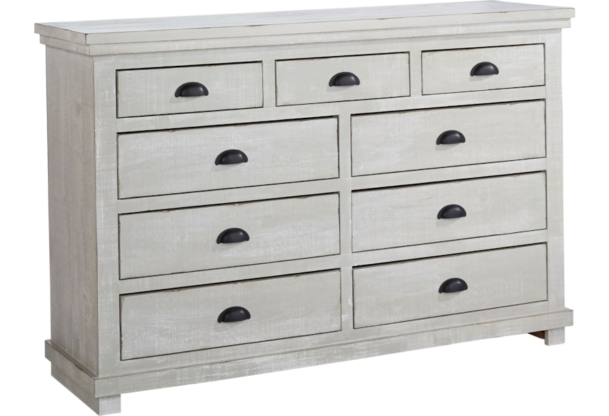 Progressive Furniture Willow Distressed Pine Drawer Dresser