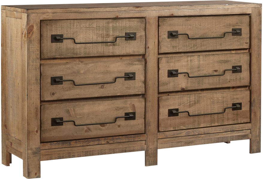 Progressive Furniture Windsor B667 23 Rustic Transitional 6 Drawer