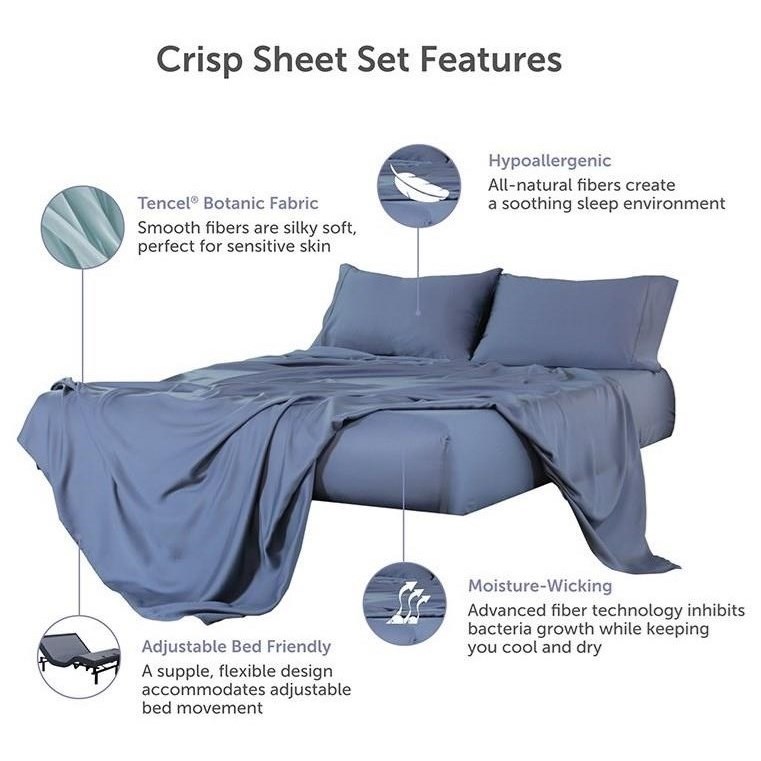Protect A Bed Crisp Stsp159s 03 Split Cal King Crisp Tencel Lyocell Sheets Sam Levitz Outlet Bedding Sets