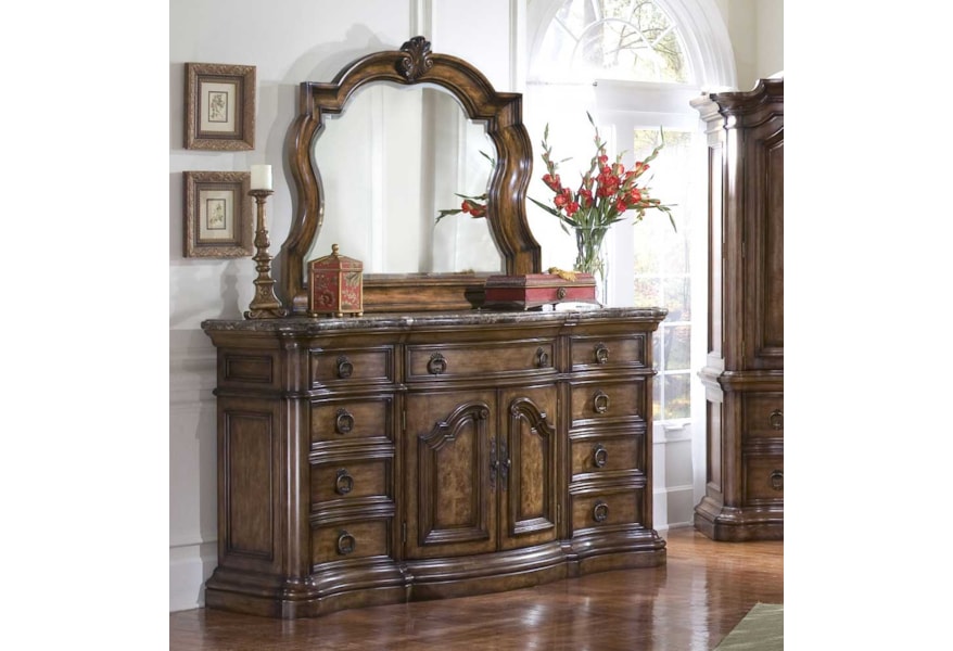 Ski Furniture San Mateo Nine Drawer Marble Top Dresser And Drawer Marble Top Dresser