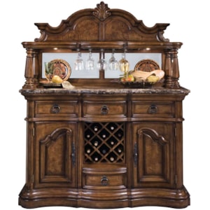 Pulaski Furniture San Mateo Marble Top Sideboard With Wine Storage A1 Furniture Mattress Sideboards