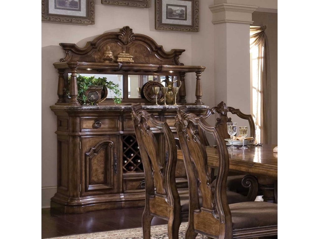 Pulaski Furniture San MateoMarble Top Sideboard and Hutch