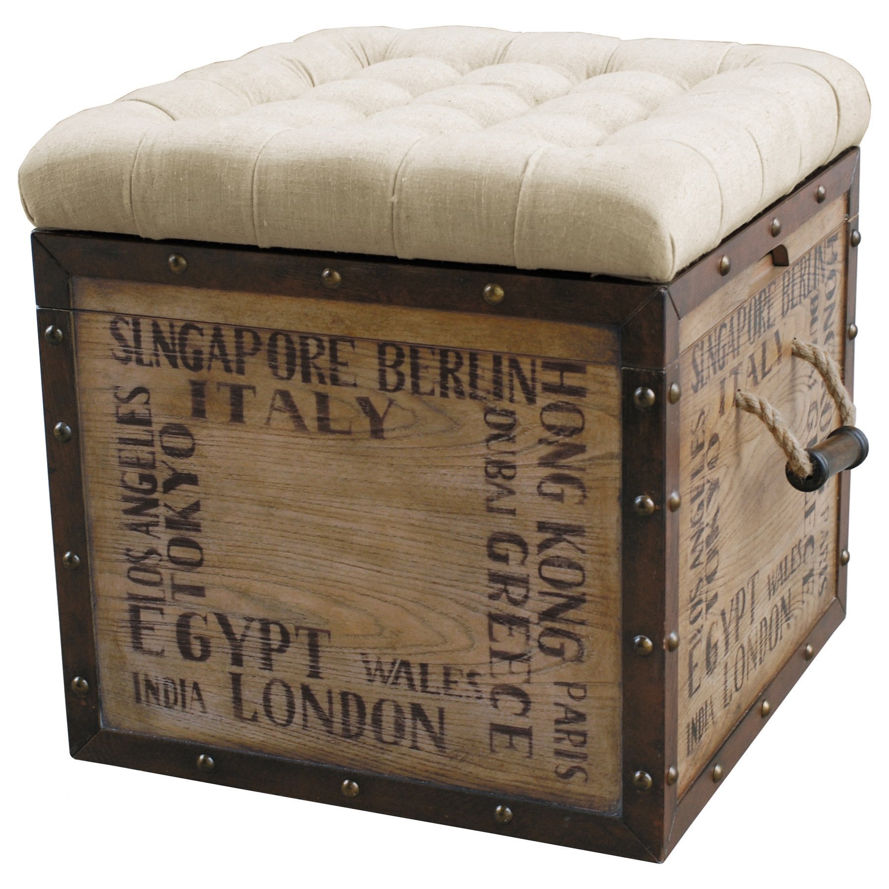 Accentrics Home Accent Chairs Tufted City Slicker Crate Storage Ottoman Wayside Furniture Ottomans