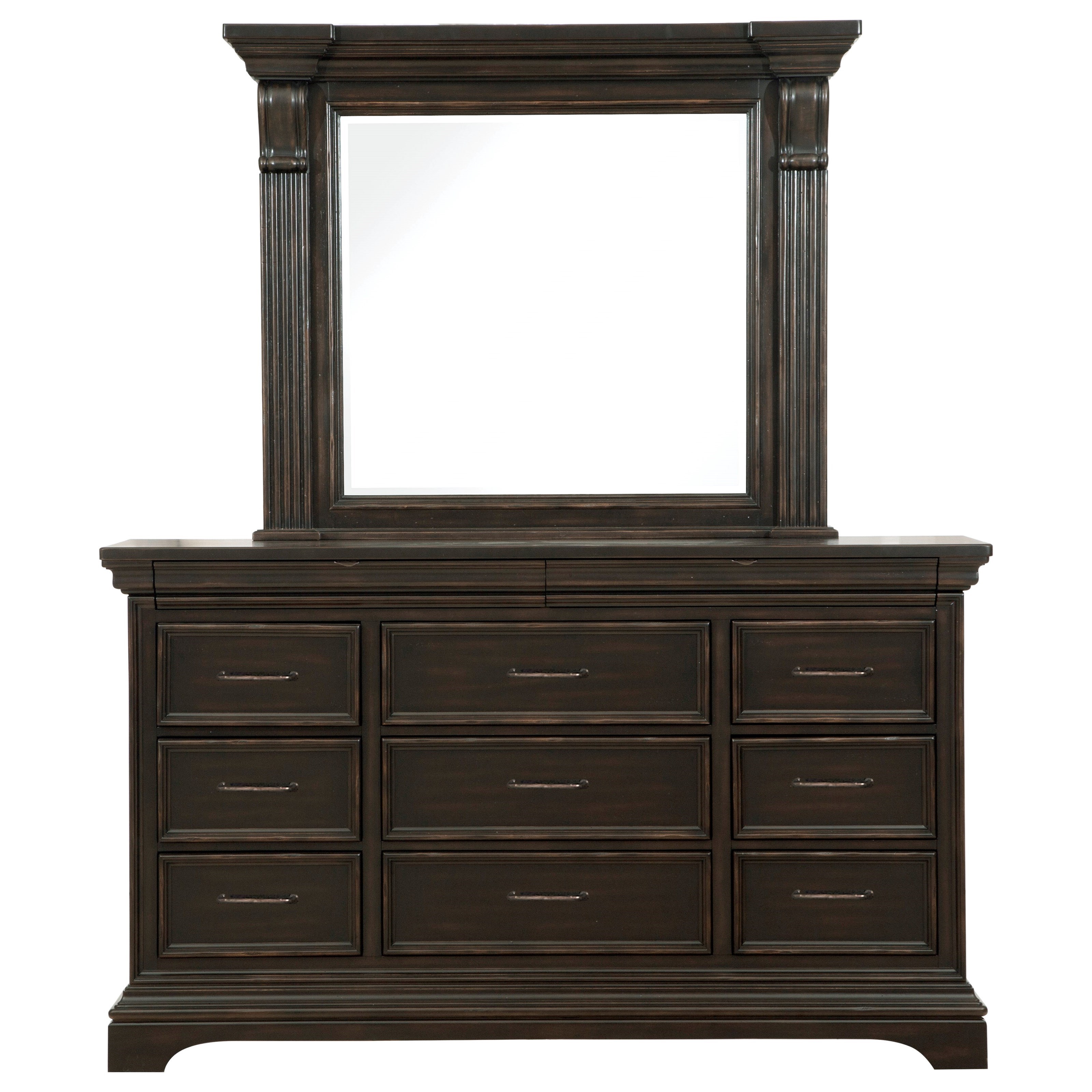 Pulaski Furniture Caldwell 11 Drawer Traditional Dresser And