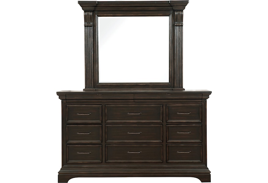 Pulaski Furniture Caldwell 11 Drawer Traditional Dresser And