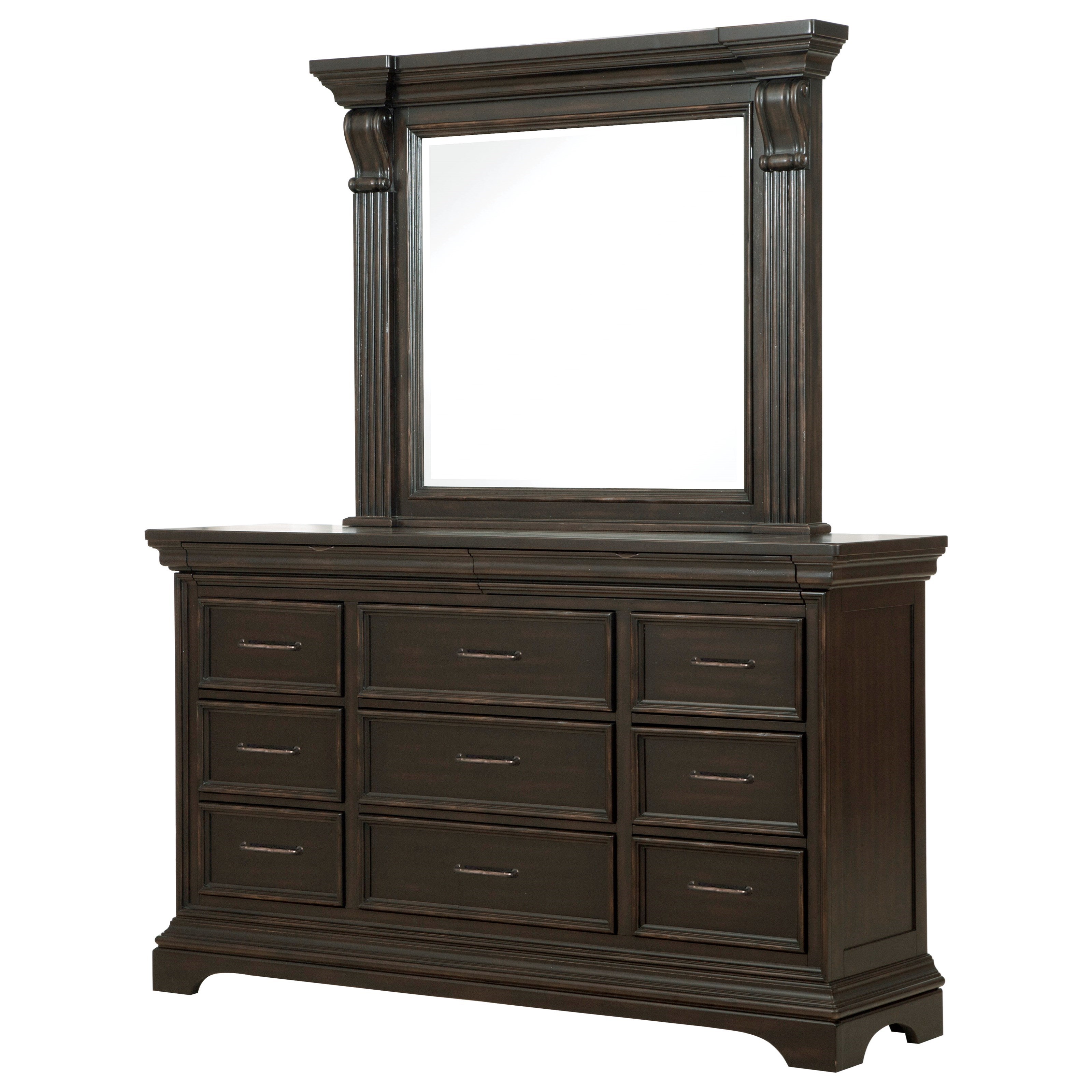 Pulaski Furniture Caldwell 11 Drawer Traditional Dresser And