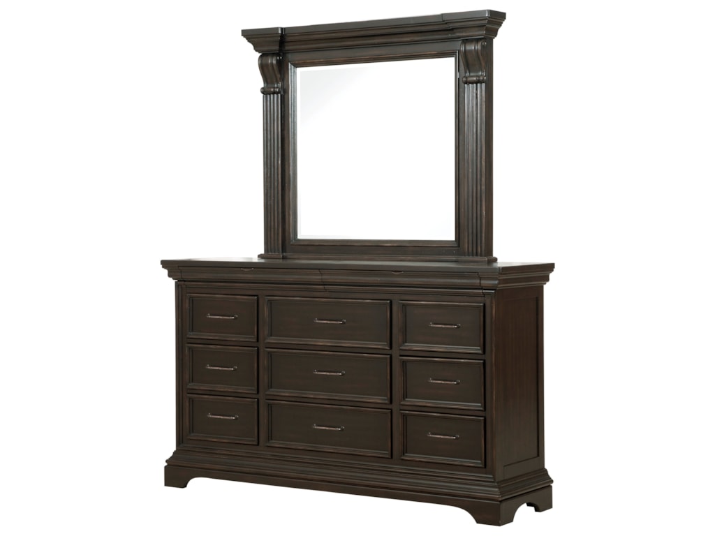 Pulaski Furniture Caldwell 11 Drawer Traditional Dresser And