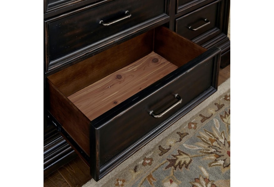 Pulaski Furniture Caldwell 11 Drawer Traditional Dresser And