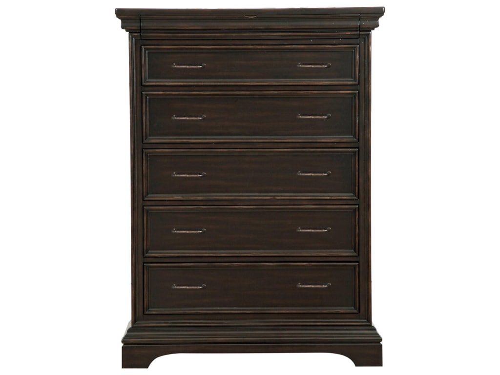 Ski Furniture Caldwell P012124 6 Drawer Chest With Felt Lined Caldwell 6 Drawer Chest With Felt Lined Top By Ski Furniture