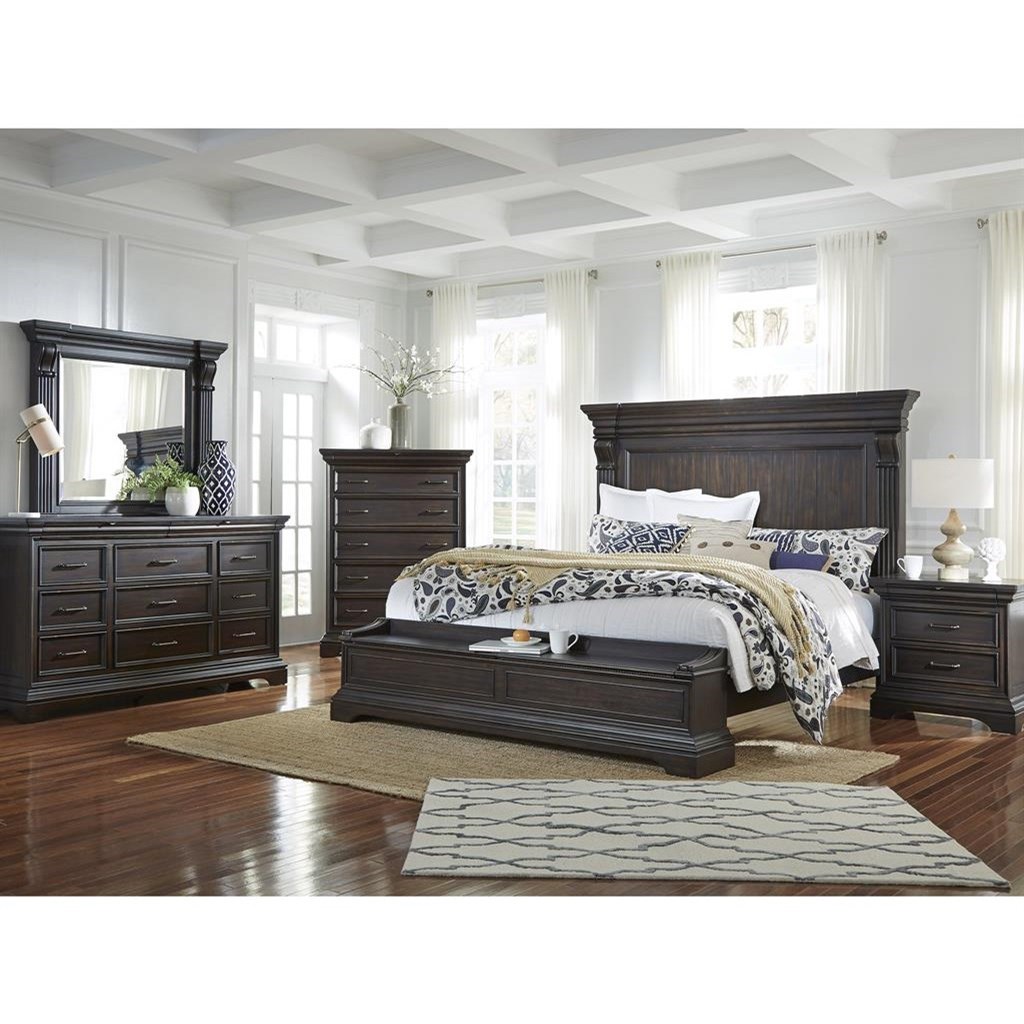 Pulaski Furniture Caldwell P012180 72 83 Traditional King Bed With Blanket Chest Dunk Bright Furniture Panel Beds