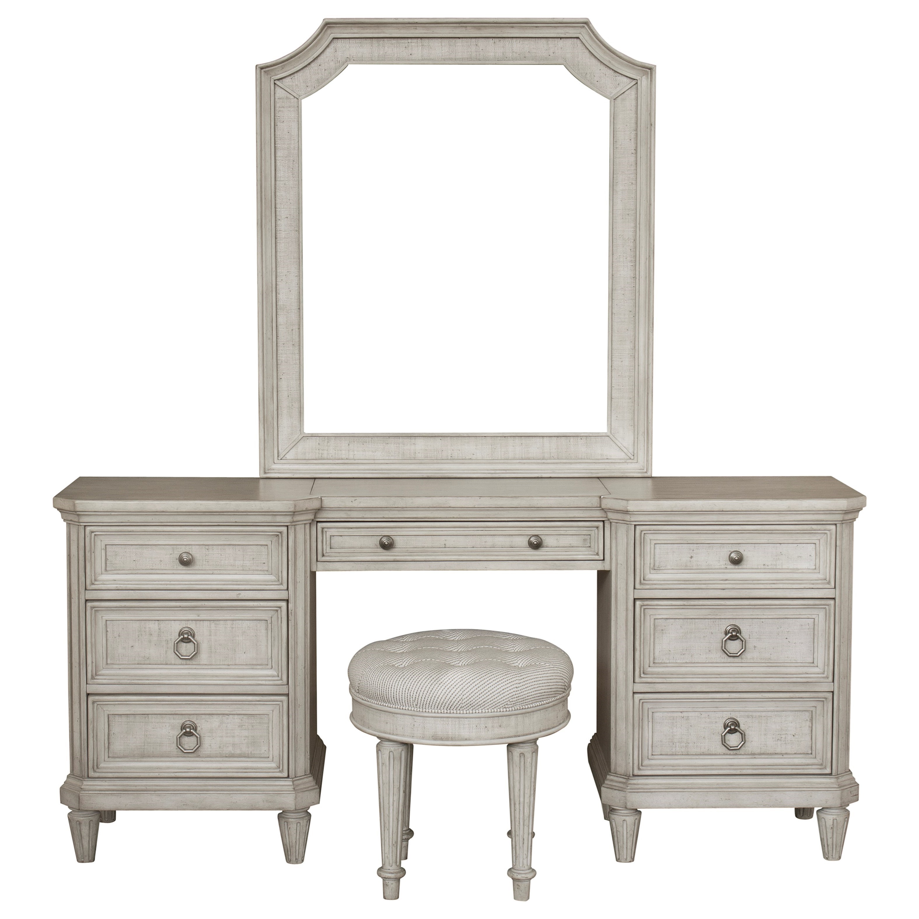 Pulaski Furniture Campbell Street Traditional 7 Drawer Vanity Desk Westrich Furniture Appliances Vanities Vanity Sets