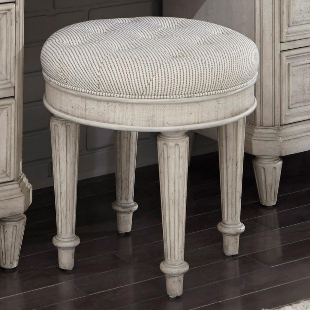 Pulaski Furniture Campbell Street Traditional Upholstered Vanity Stool Furniture Barn Vanity Stools Vanity Chairs
