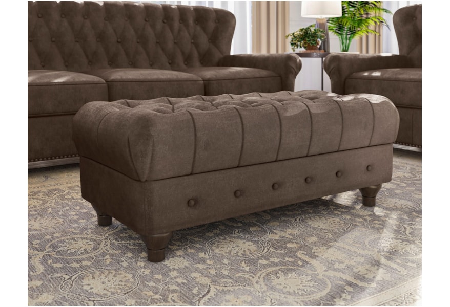 Pulaski Furniture Charlie Traditional Cocktail Ottoman With Button Tufting Jacksonville Furniture Mart Ottomans
