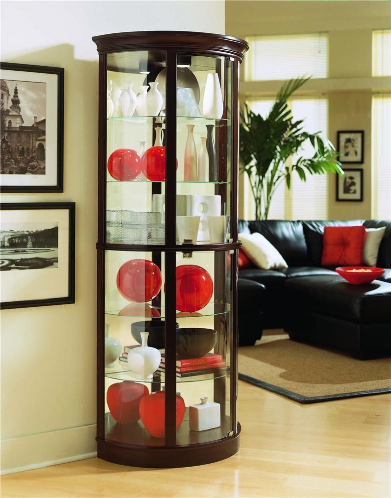 Pulaski Furniture Curios Chocolate Cherry Ii Half Round Curio