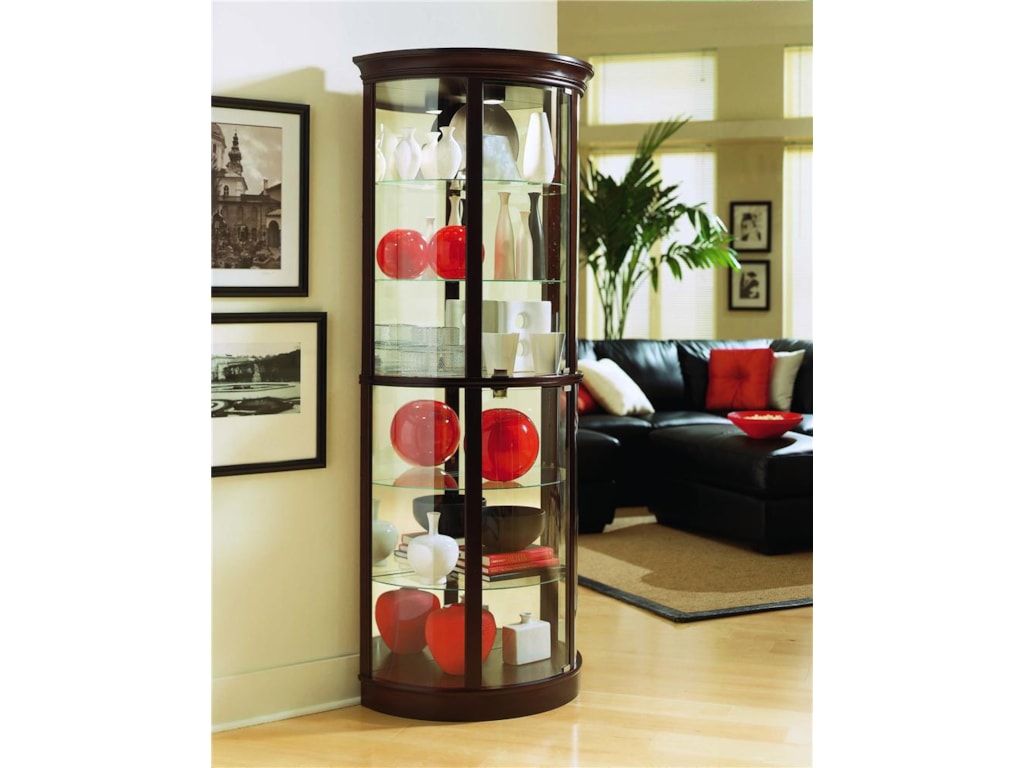 Pulaski Furniture Curios Chocolate Cherry Ii Half Round Curio