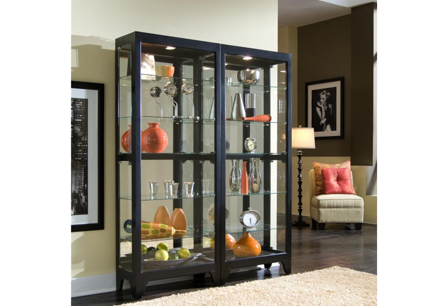 Pulaski Furniture Curios Curio Cabinet With Dark Finish Suburban