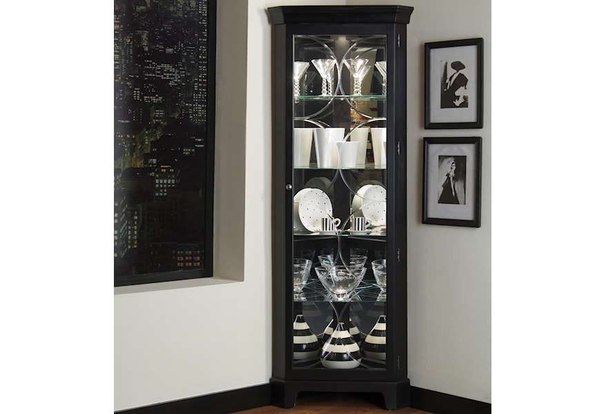 corner curio cabinet with light