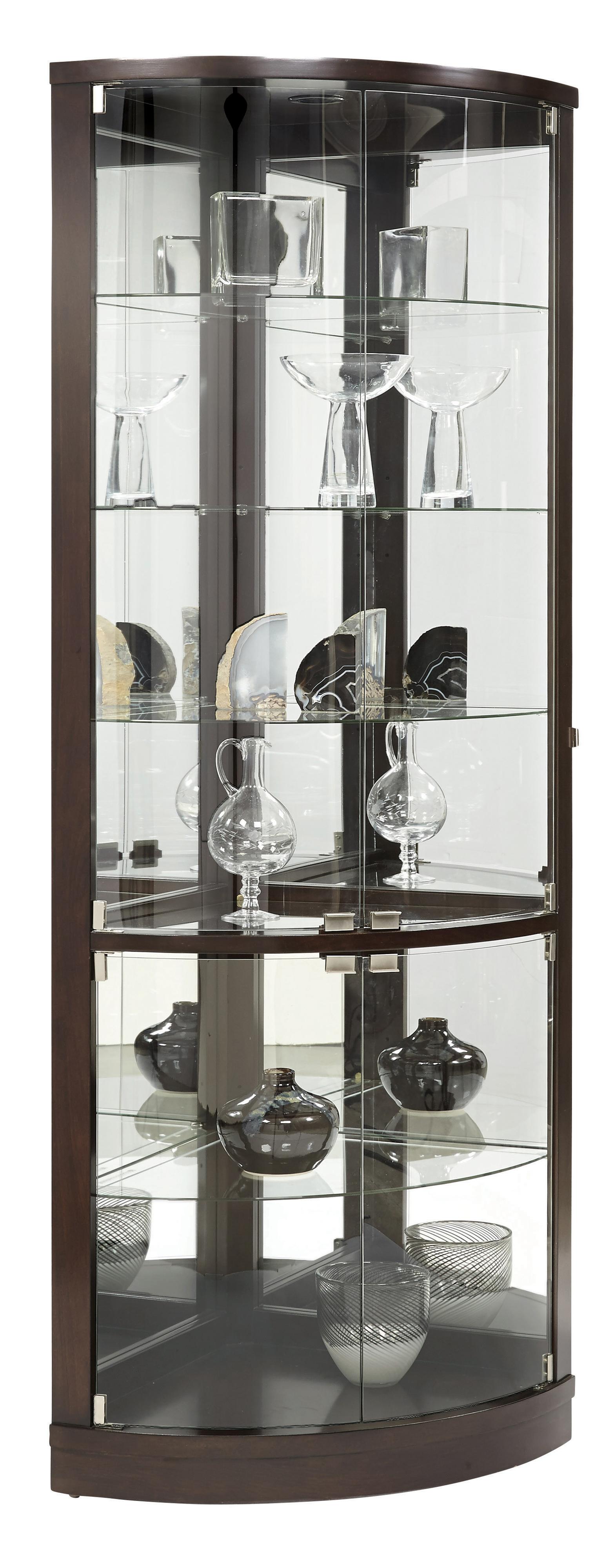 Pulaski Furniture Curios Rounded Corner Curio A1 Furniture Mattress Curio Cabinets