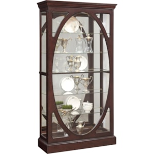 Pulaski Furniture Curios P021569 Sliding Door Curio In Sable Finish Gill Brothers Furniture Curio Cabinets