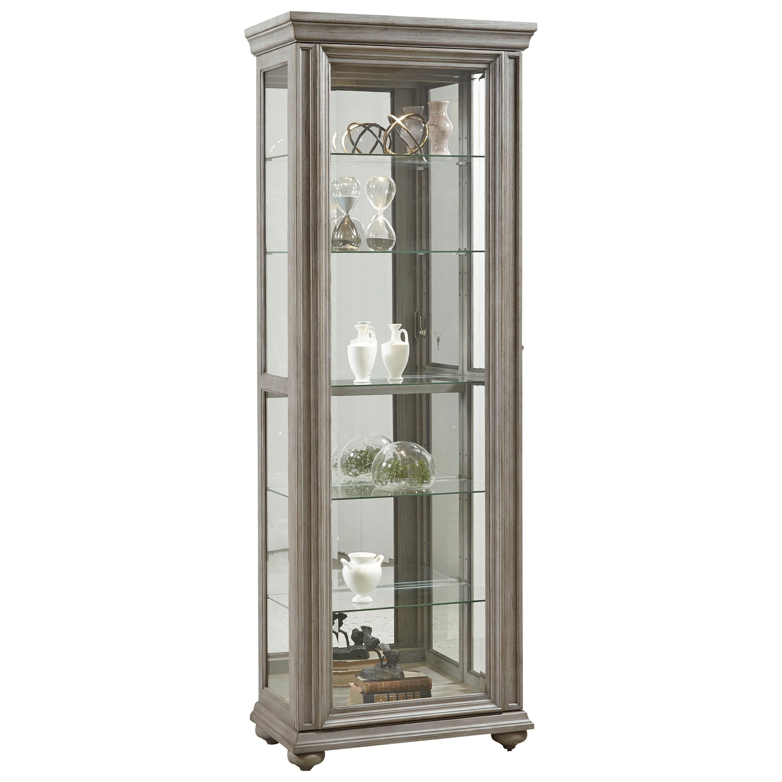 Pulaski Furniture Curios Sliding Front Curio With 5 Shelves In