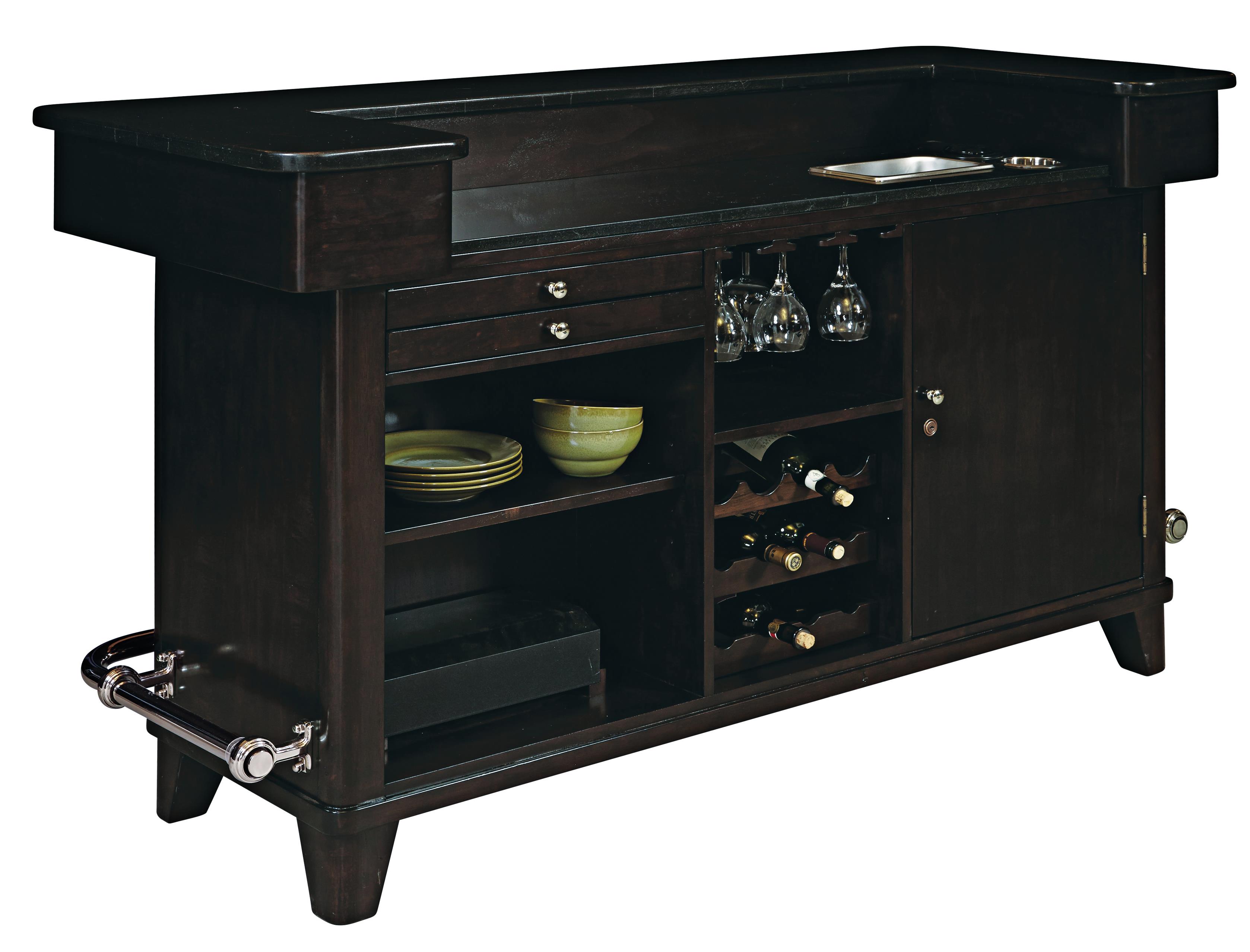 Pulaski Furniture Evo Black Granite Bar w/ Electric Fireplace AHFA Bars