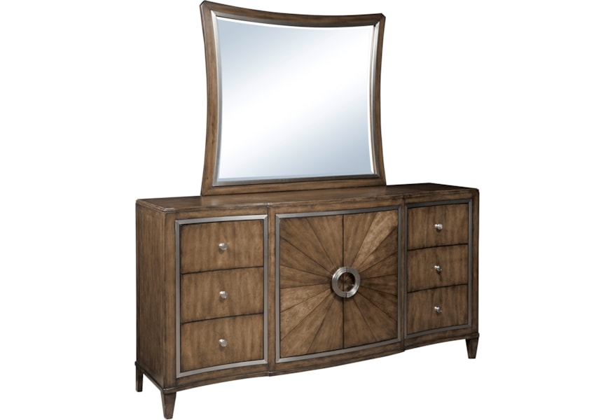 Pulaski Furniture Mystic Transitional 6 Drawer Dresser And Mirror