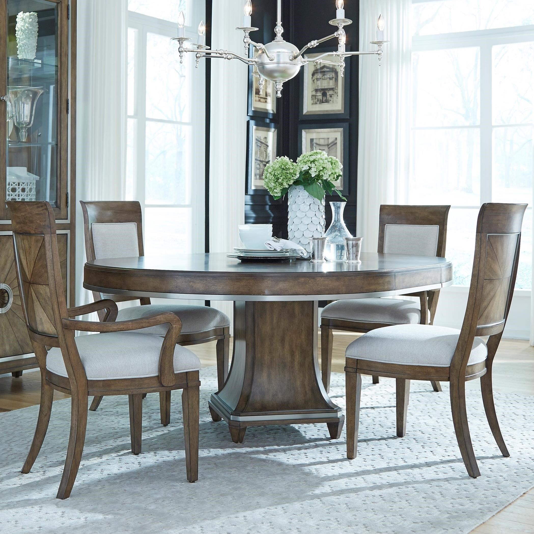 Pulaski Furniture Mystic Transitional 5 Piece Round Table And