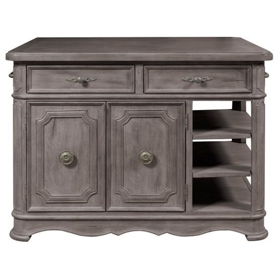 Pulaski Furniture Simply Charming P043310 Traditional Kitchen Island With Adjustable Shelving Dunk Bright Furniture Kitchen Islands