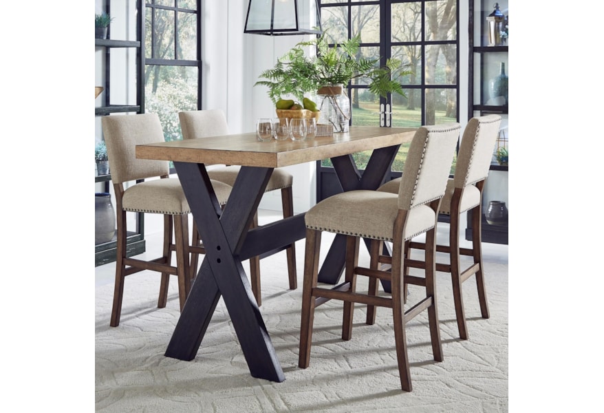 Pulaski Furniture The Art Of Dining 5 Piece Bar Height Table And