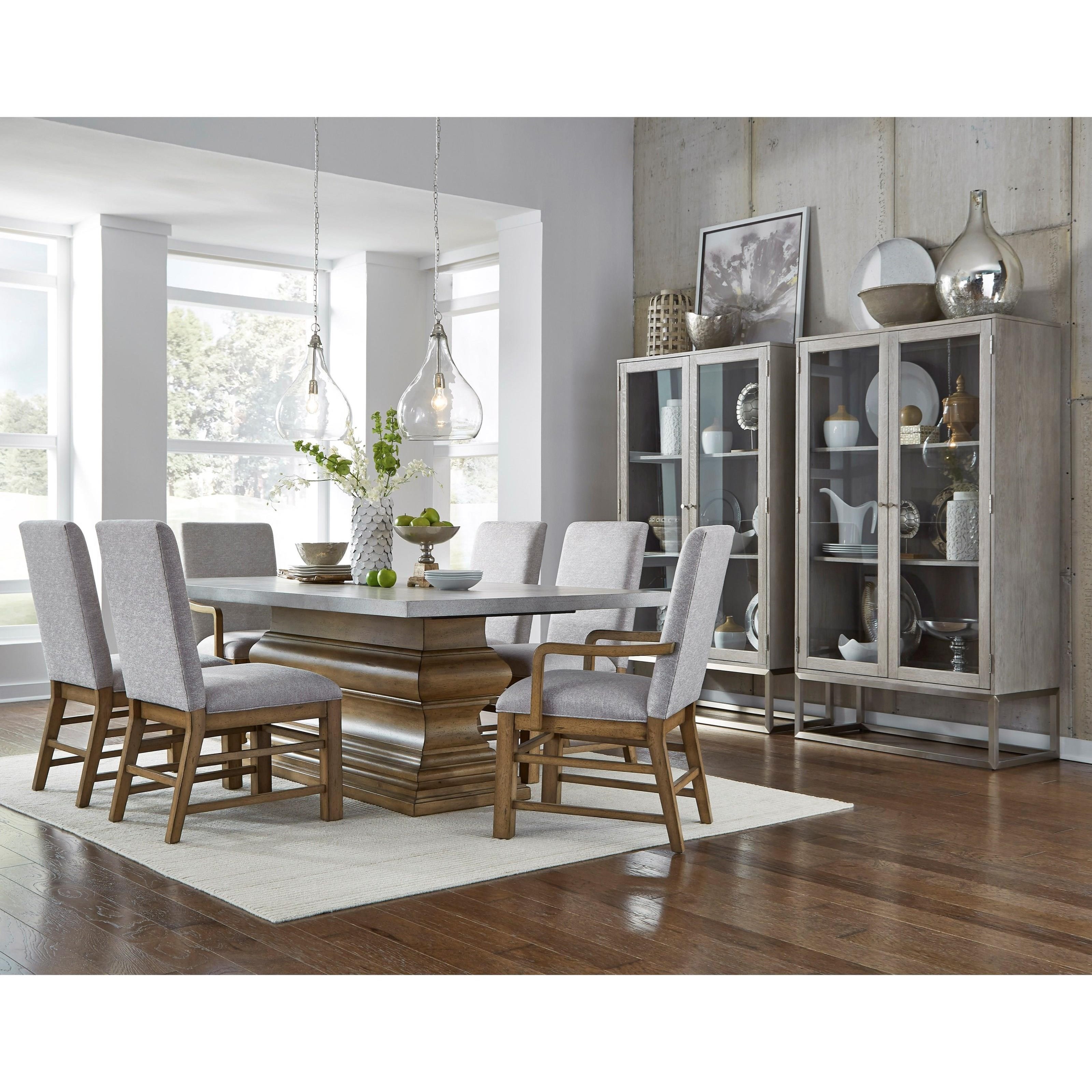 Pulaski Furniture The Art Of Dining Contemporary China Cabinet In Washed Gray Finish Powell S Furniture And Mattress China Cabinets