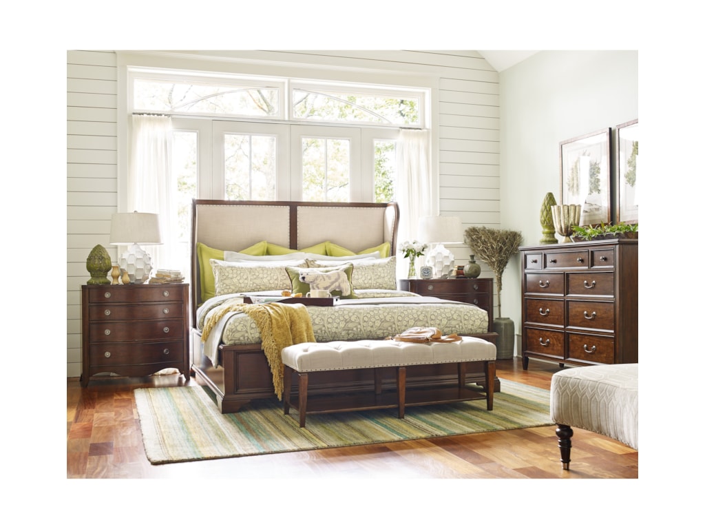 Rachael Ray Home UpstateQueen Upholstered Shelter Bed
