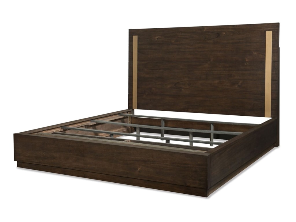 Rachael Ray Home by Legacy Classic AustinQueen Panel Bed w/ Brass Finish Wood Accents