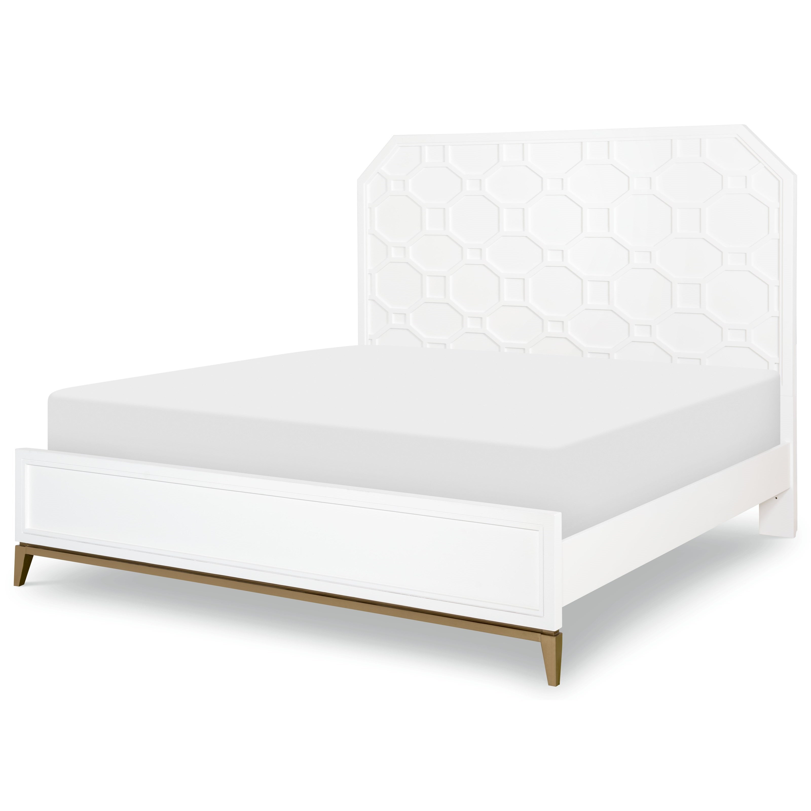 Chelsea Contemporary Queen Panel Bed With Gold Accenting Sadler S Home Furnishings Platform Beds Low Profile Beds
