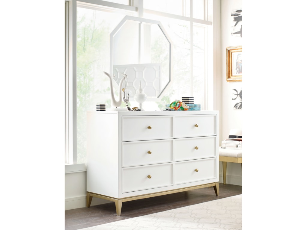 Rachael Ray Home By Legacy Clic Chelsea 6 Drawer Dresser And Chelsea 6 Drawer Dresser And Mirror Set With Gold Accents By Rachael Ray Home Legacy Clic