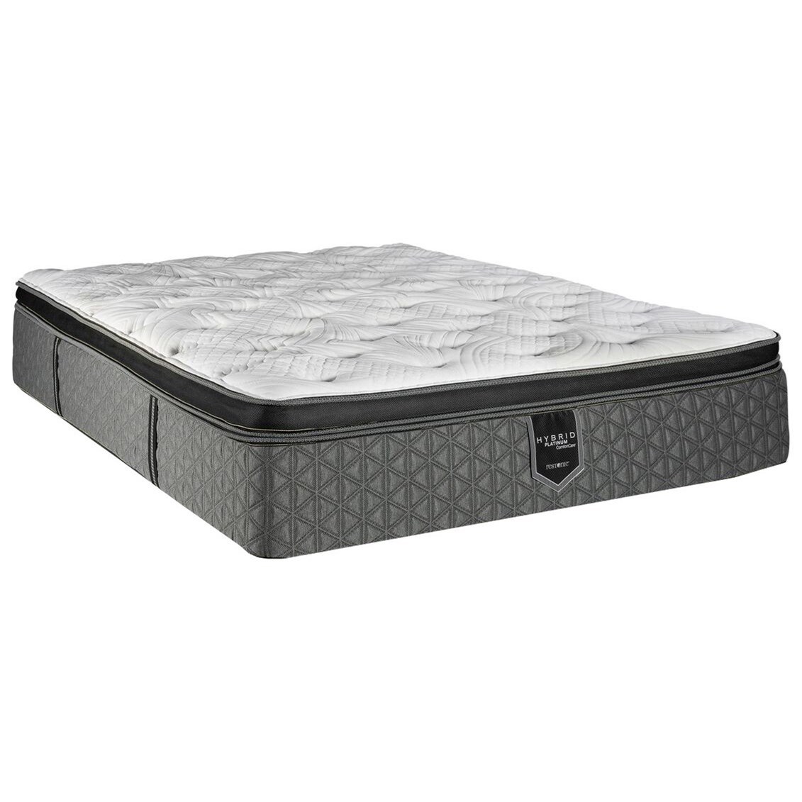 Restonic Cc Hybrid Platinum Monroe Box Top Firm Queen 15 Firm Box