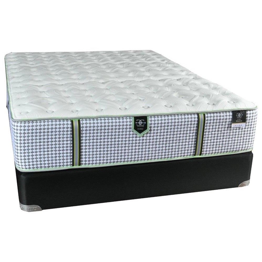 Restonic Cc Marquis Firm Queen Firm Hybrid Mattress And 9 Black Foundation H L Stephens Mattress And Box Spring Sets