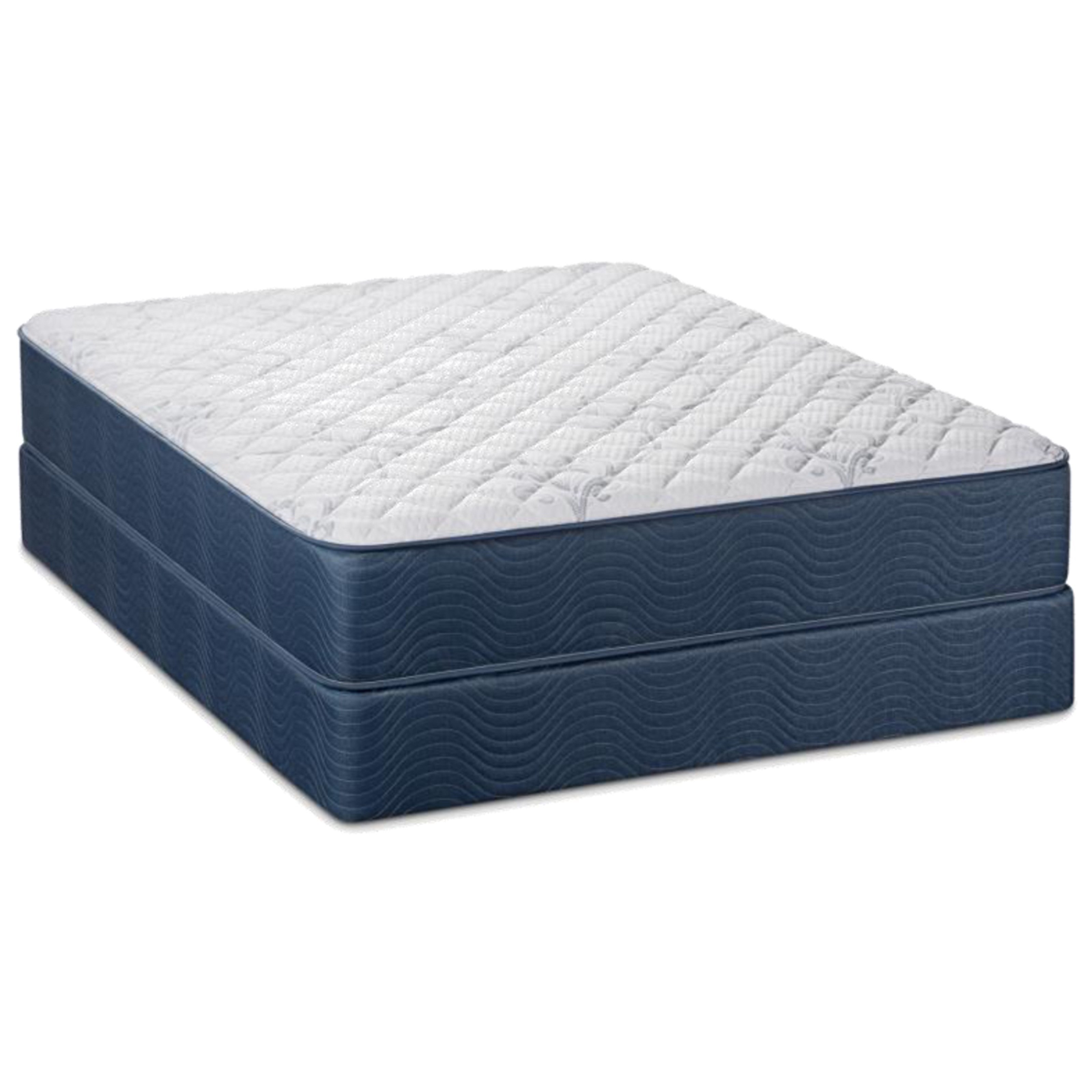 Restonic Rialto Firm Full 12 Firm Pocketed Coil Mattress And Low Profile Wood Foundation Superstore Mattress And Box Spring Sets
