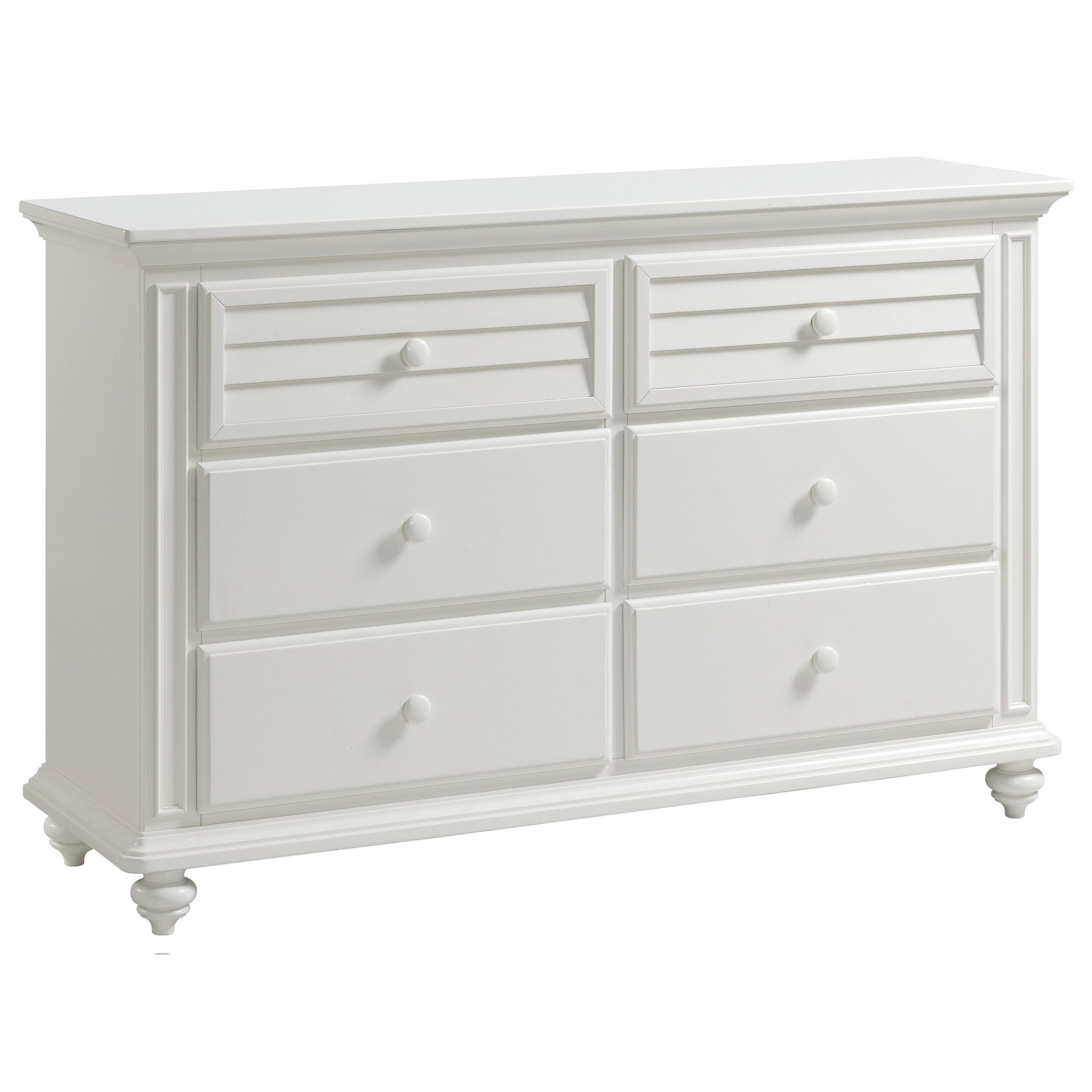 Riverside Furniture Avon Cottage 6 Drawer Dresser And Mirror Combo