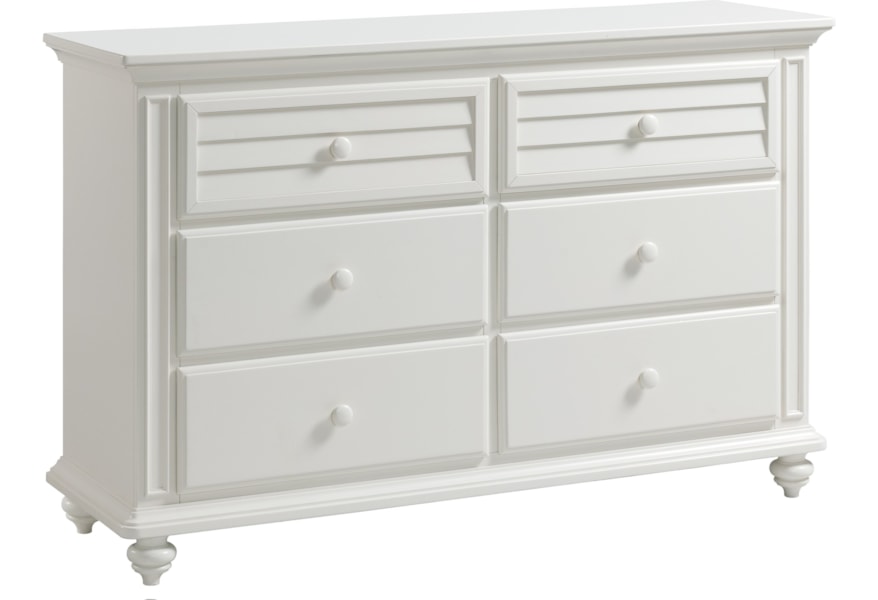 Riverside Furniture Avon Cottage 6 Drawer Dresser And Mirror Combo