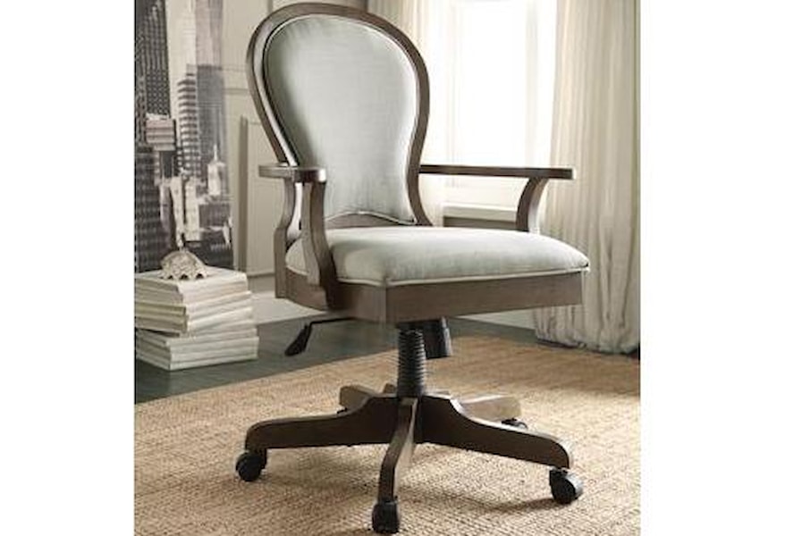 Riverside Furniture Belmeade Riv 15839 Scroll Back Upholstered Desk Chair Hudson S Furniture Executive Desk Chairs