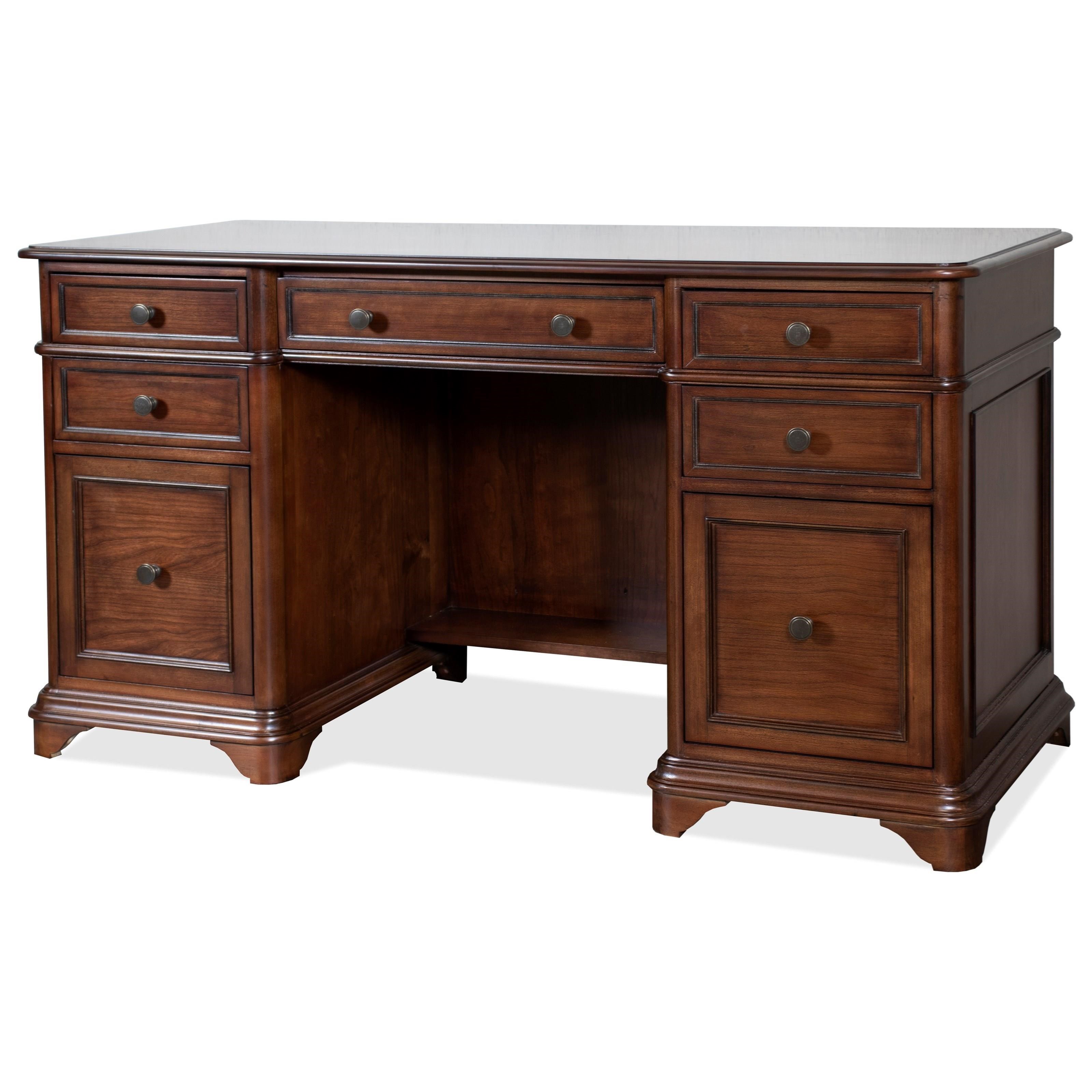 Riverside Furniture Campbell 51730 7 Drawer Double Pedestal Desk