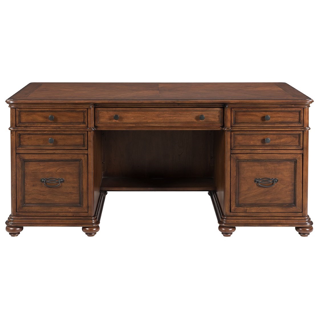 Riverside Furniture Clinton Hill Traditional Executive Desk With Electrical Outlets Wayside Furniture Double Pedestal Desks