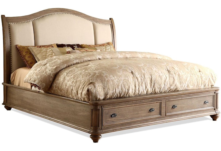 Riverside Furniture Coventry King Upholstered Headboard Bed With