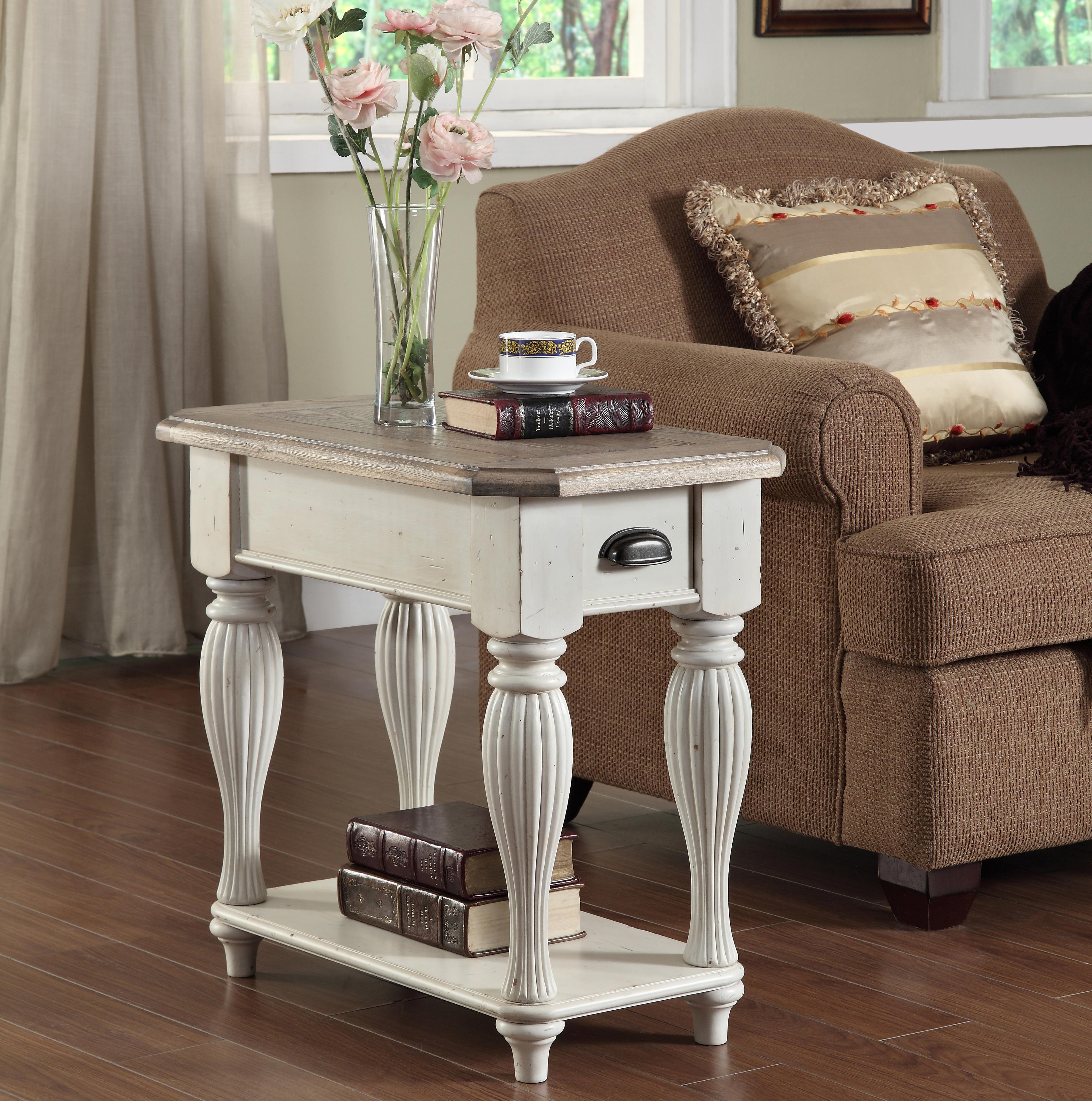 Riverside Furniture Coventry Two Tone Chairside Table With Fixed