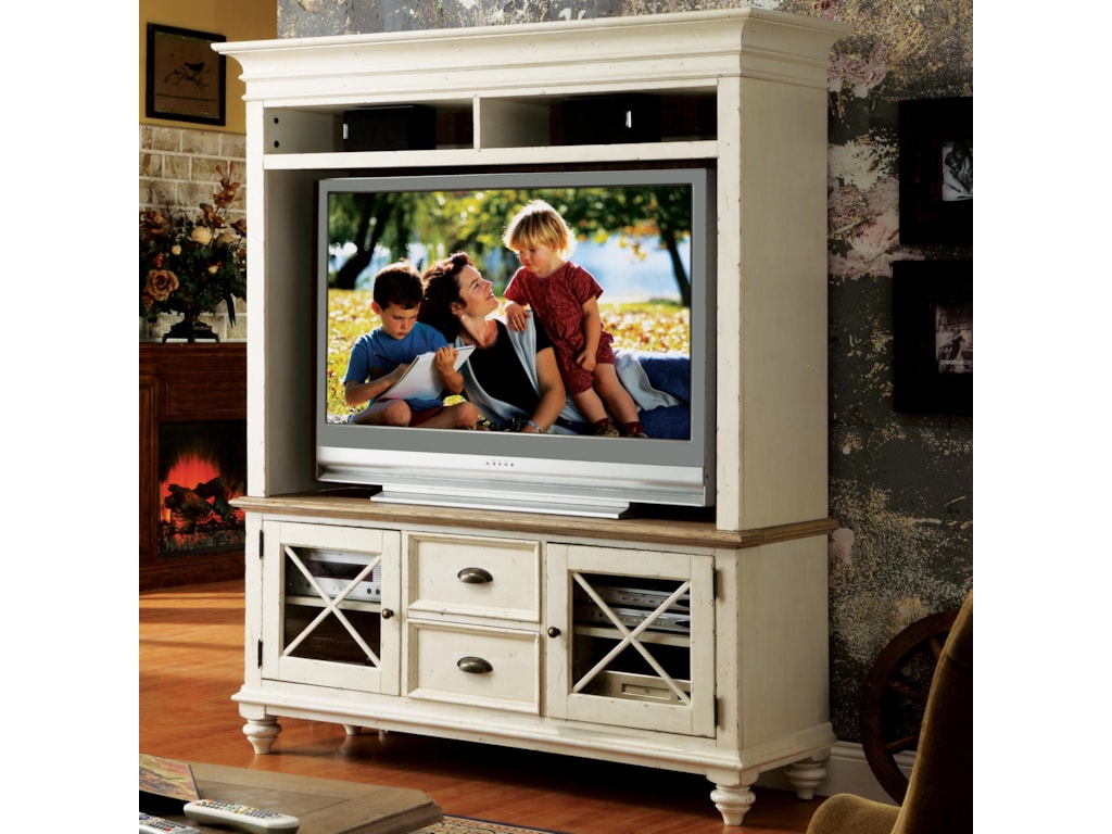 Riverside Furniture Coventry Two ToneTV Console & Hutch
